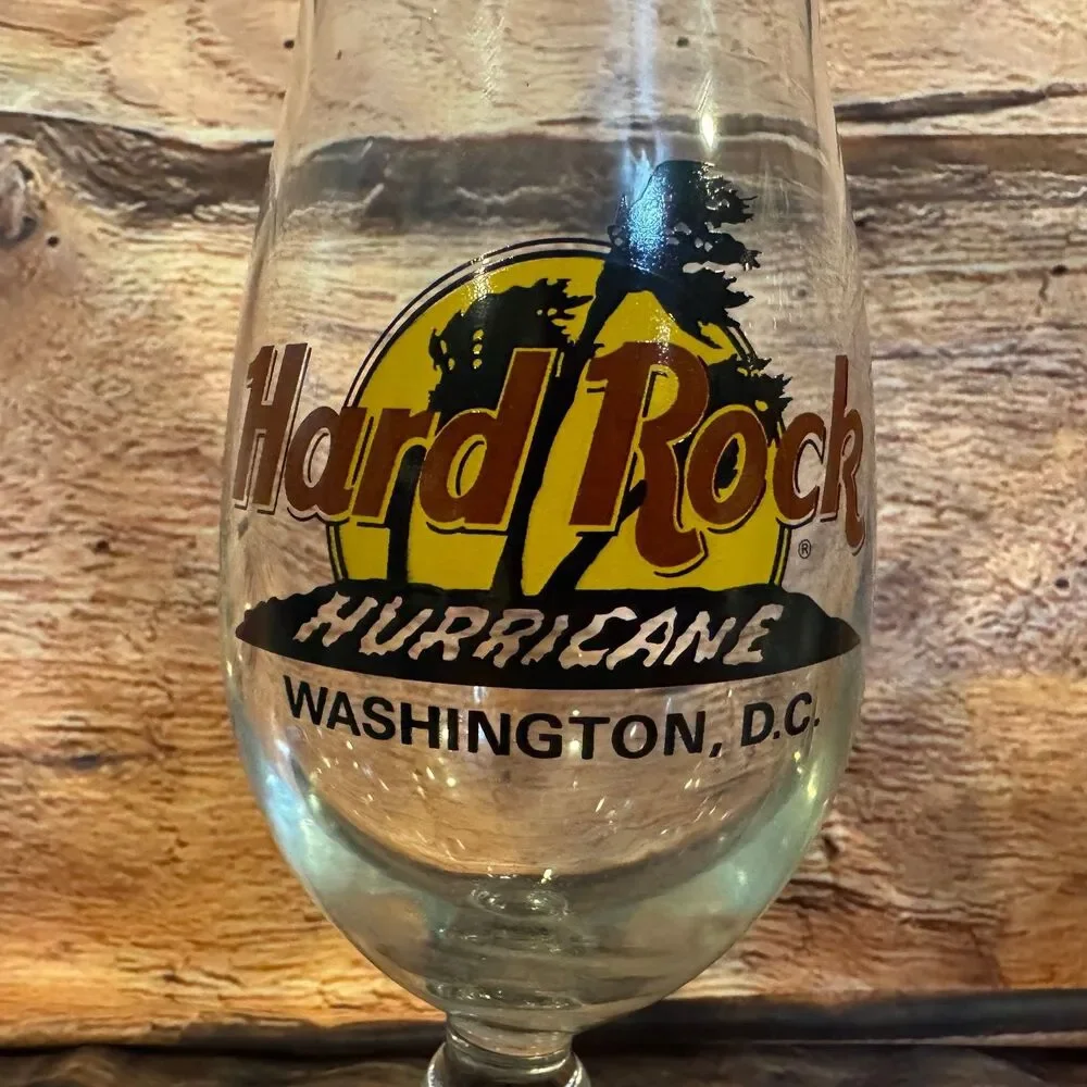 Hard Rock Hurricane Glass Washington D.C. Clear Stemmed Barware